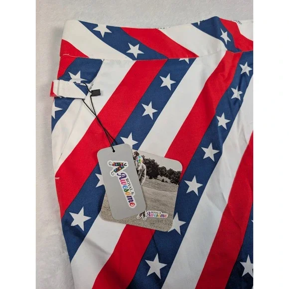 Royal and Awesome "Pars and Stripes" Skort Womens US 12 Lined America Stars NWT - Picture 6 of 11